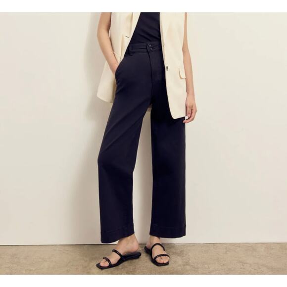 EVERLANE The Organic Cotton Wide Leg Pants Black 12 - Picture 13 of 13